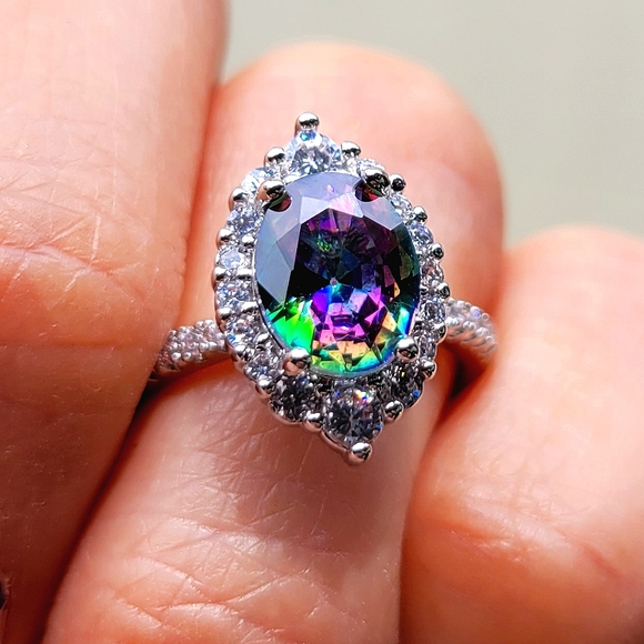 Jewelry - ROYAL Magical and Mystical Rainbow Aurora Borealis Crystal Diamond Princ…